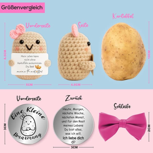 Detalle 2 de Tixlux Pocket Hug Kartoffel Figur für Paare Positive 5 x 7 cm