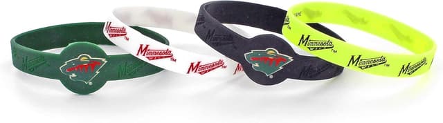 Detalle de aminco NHL Unisex Silicone Bracelet 4-Pack (Team Colors & Logos)