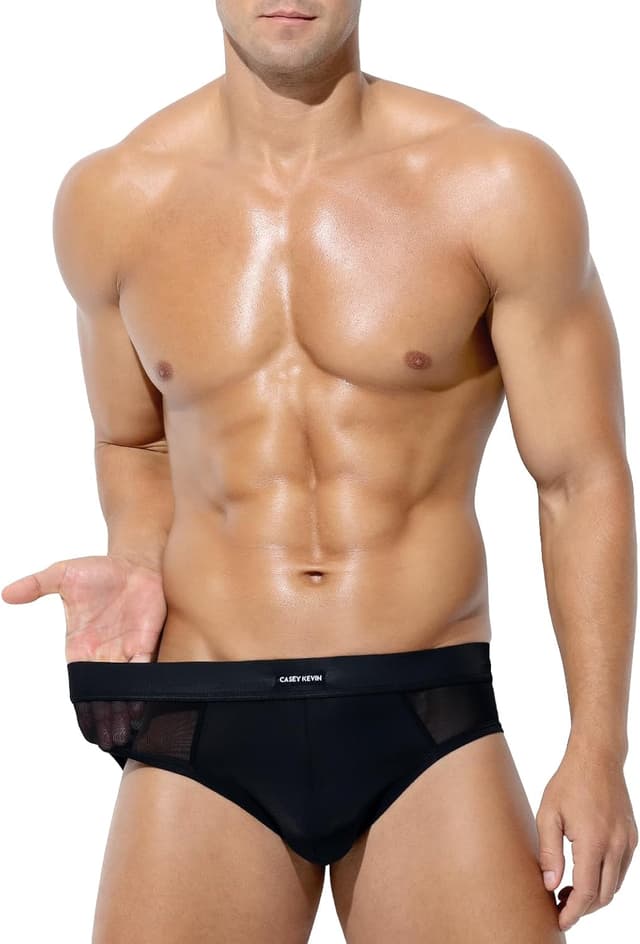 Detalle de Mauro Kane men’s ice silk briefs mesh low rise multipack (3 pack)