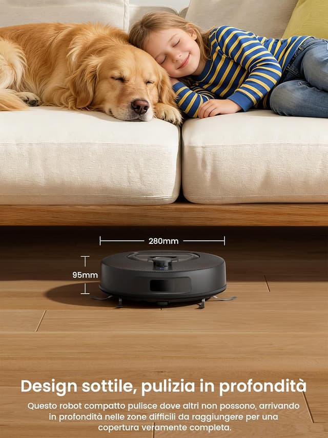 Detalle 2 de Lefant M330 Plus robot aspirapolvere lavapavimenti con mappatura, 5000Pa e WiFi