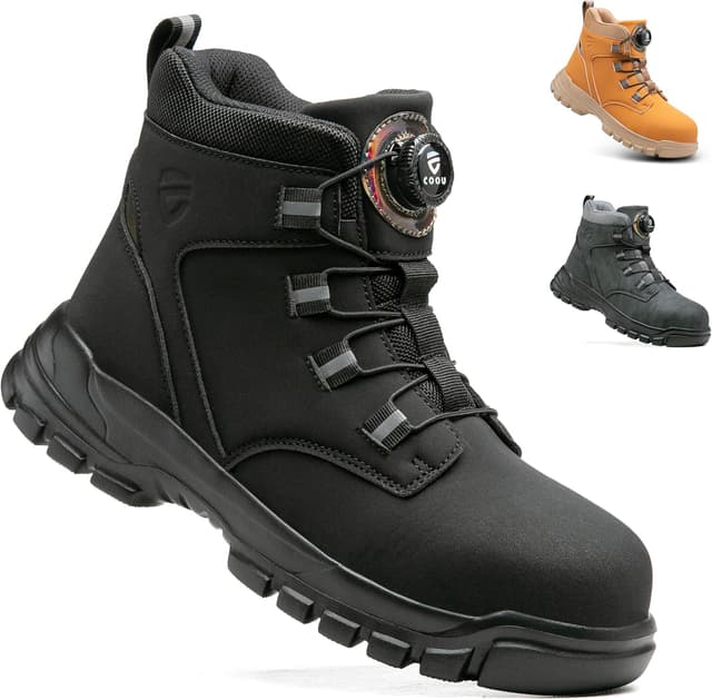 Thumbnail 6 de KOIFISH steel toe cap work boots with quick lace system and anti-slip grip