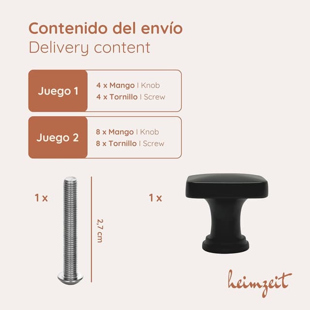 Thumbnail 4 de heimzeit Tiradores Cube y Cómodas 8 piezas