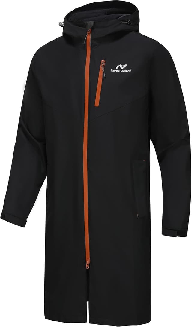 Detalle de NORDIC OUTLAND Men’s Waterproof Rain Jacket with Hood (2-layer, 10,000mm rating)