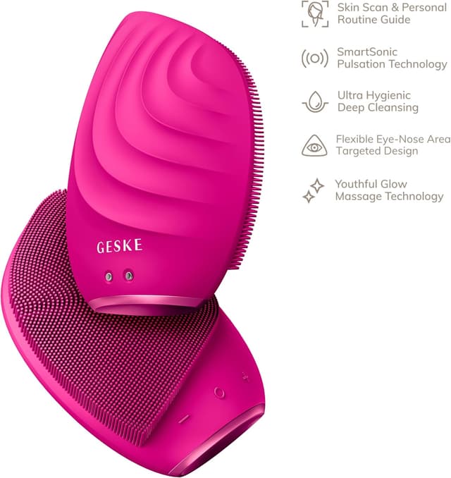 Detalle de GESKE SmartAppGuided™ 5 in 1 spazzola elettrica per il viso con silicone morbido e massaggio