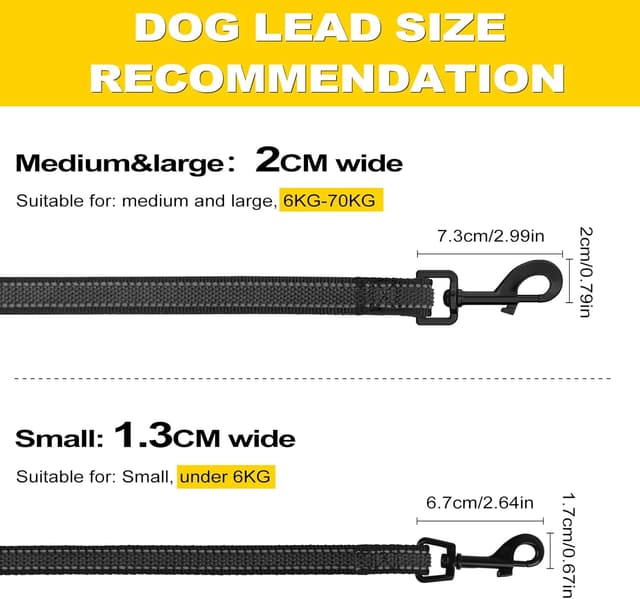 Thumbnail 6 de X XBEN Reflective Dog Lead with Soft Padded Handle (20mm–2m) for Small to Large Dogs