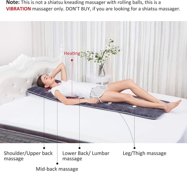 Detalle 2 de COMFIER Tapis Chauffant et Massage Dos Électrique