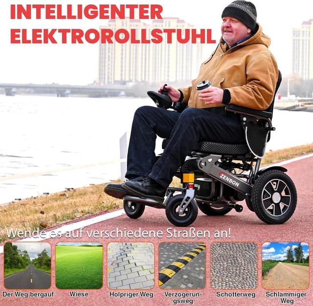 Thumbnail 2 de Elektrischer Rollstuhl Faltbar Leicht 35KM