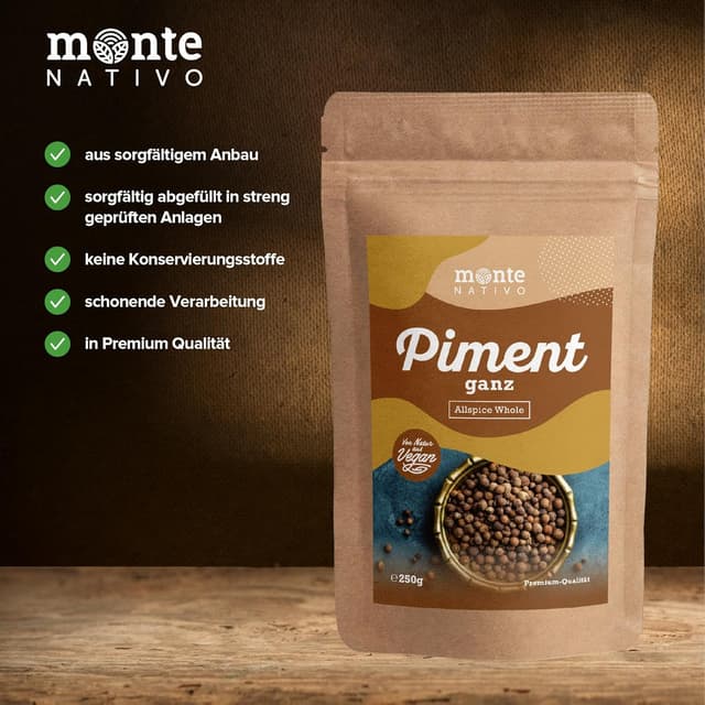 Detalle de Pimentkörner Monte Nativo (250 g) – ganze Pimentbeeren für Lebkuchen, Kochen & Würzen