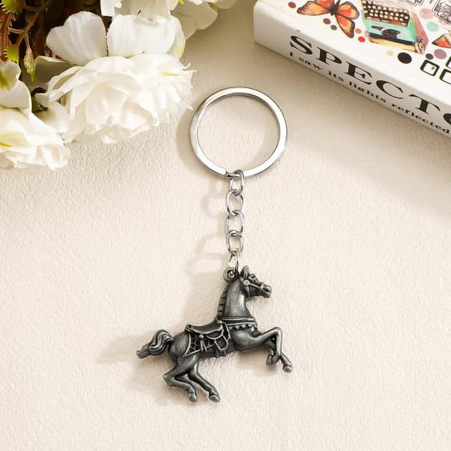 Detalle 2 de Tranbath Schlüsselanhänger Pferd für Mädchen – Geschenkidee für Pferdeliebhaberinnen und Reiter-Zubehör