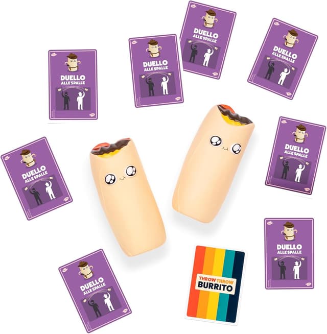 Detalle 2 de Asmodee Burrito Battle Pack con 2 Burrito Squishy aggiuntivi per Throw Throw Burrito (edizione in italiano)