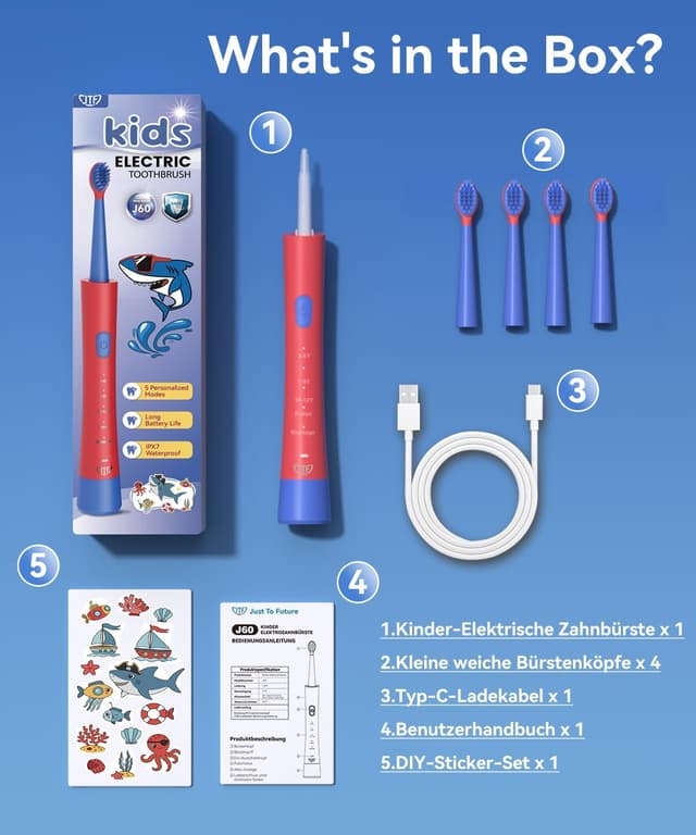 Thumbnail 6 de JTF Cepillo de dientes sónico para niños 3+ años