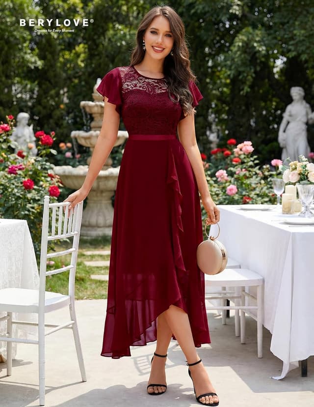 Detalle de BeryLove Formal Dresses 2025 Lace Long Prom Dress