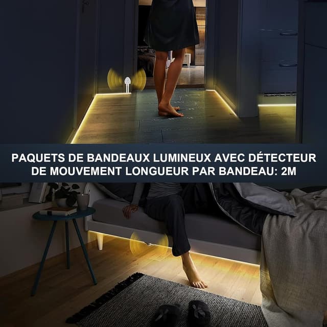 Thumbnail 3 de LUXJET LED Bettlicht 2 Pack 2 m mit Sensor