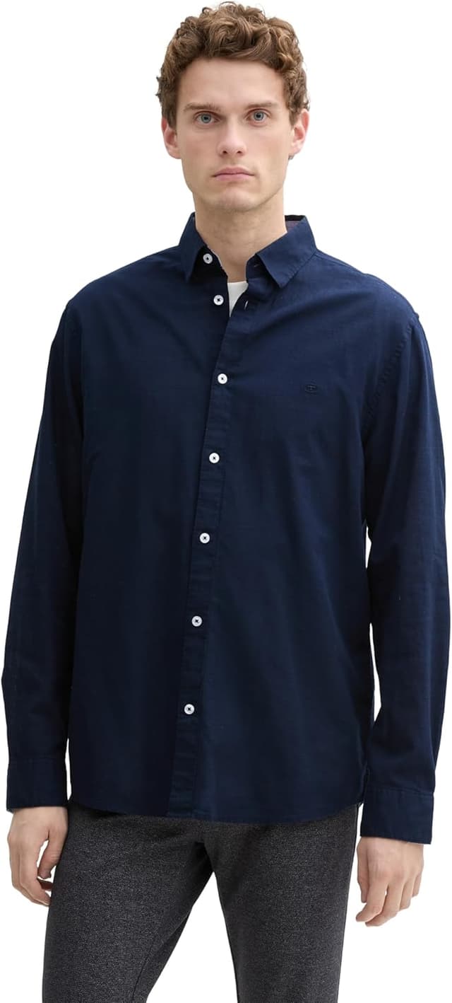 Detalle 2 de Tom Tailor Camicia da uomo a maniche lunghe modello 1045087