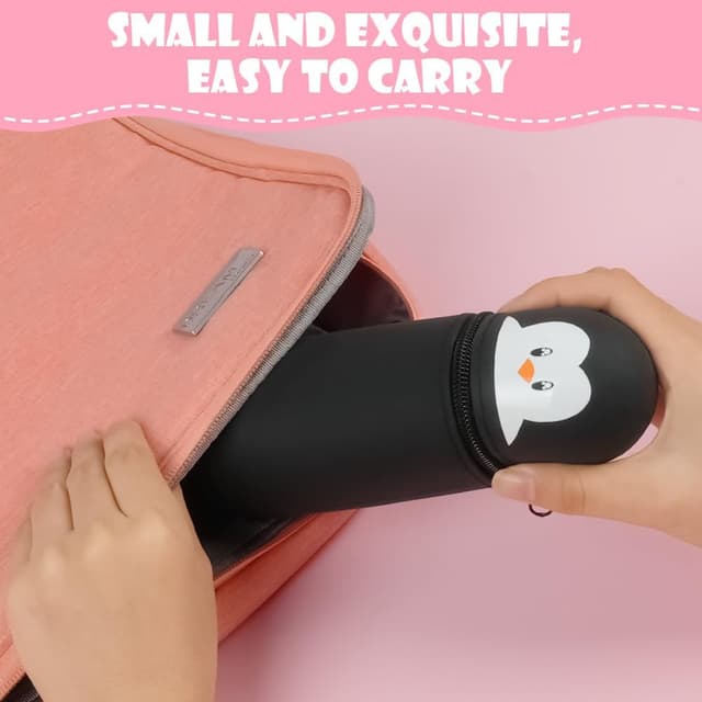 Detalle 2 de Vicloon Astuccio telescopico in silicone 2 in 1 con cerniera (pinguino)