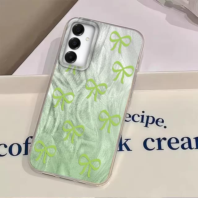 Thumbnail 6 de Tedyhulle Hülle für Samsung Galaxy A15 4G/5G mit grünem Schleifenband-Motiv aus dünnem TPU