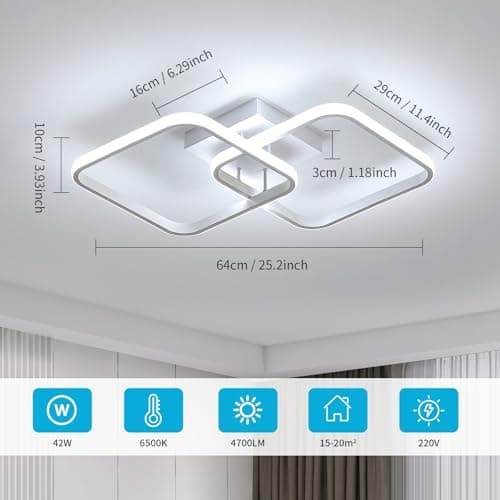 Thumbnail 3 de Comely LED Lámpara de Techo Cruz 64x39cm 42W Blanco