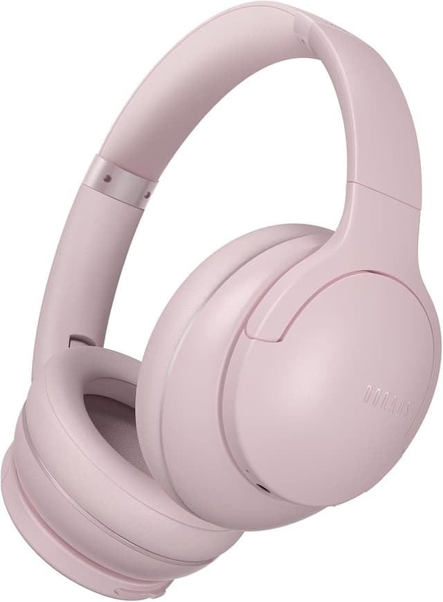Detalle de DOQAUS Bluetooth Over-Ear Headphones (Pink) with Bluetooth 5.3, 90H playtime and mic