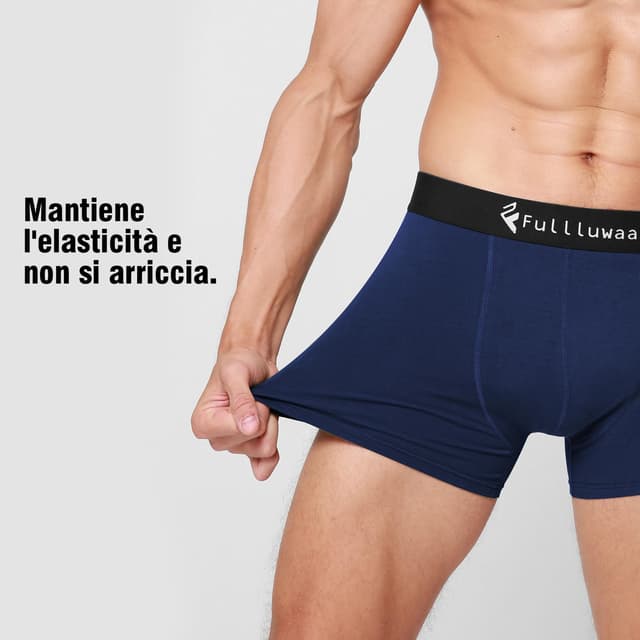 Detalle de Fullluwaa Boxer Uomo in cotone da 12 pezzi, elasticizzato e traspirante (S–4XL)