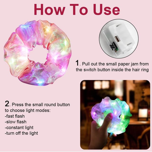 Thumbnail 2 de URAQT Scrunchies LED 6 colori per feste 🎉