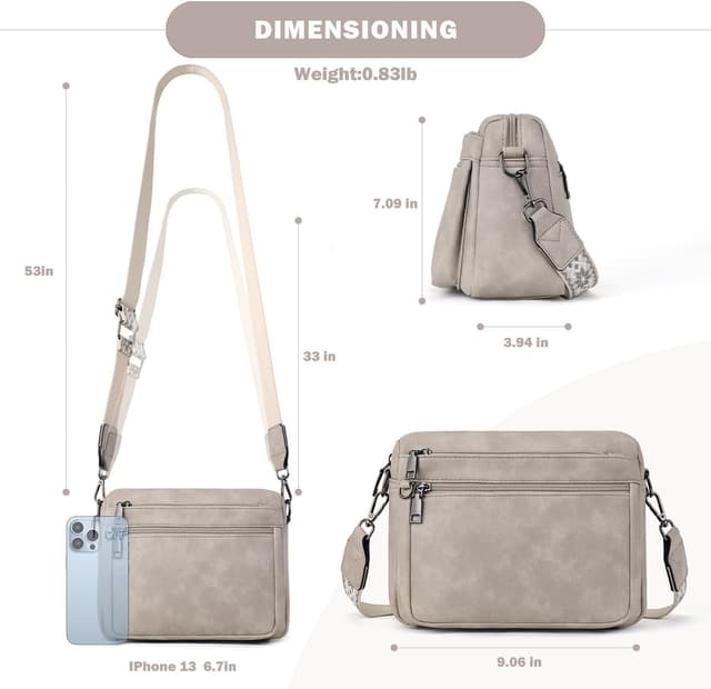 Detalle de MUIIKOLA cross body bag with wallet, 22 x 20 cm