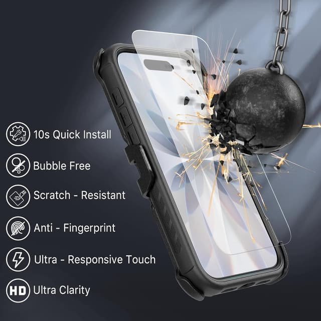 Detalle 2 de M MYBAT PRO Maverick Series Case for iPhone 17 with Belt Clip Holster (MagSafe Compatible) w/ Screen Protector & 360° Kickstand