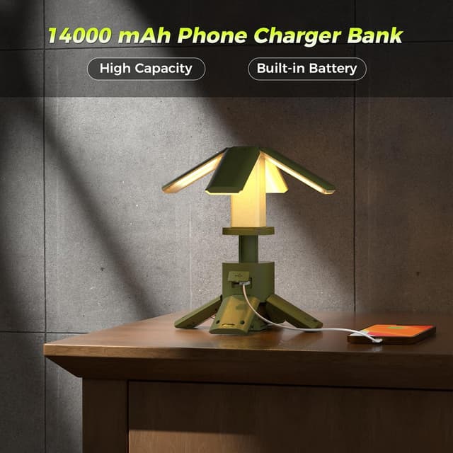 Detalle de Telescopic Camping Lights Rechargeable 14000 mAh magnetic lantern – Type-C cordless, dimmable & IPX5