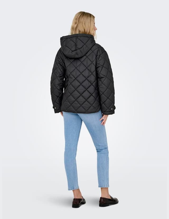 Detalle de ONLY Onljuliet Quilted Hood Jacket Noos Otw – giacca trapuntata con cappuccio per donna