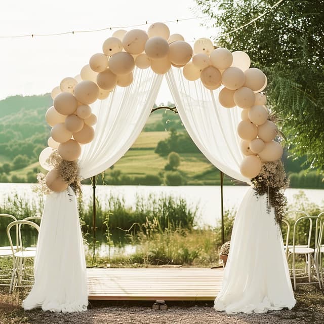 Thumbnail 4 de Wokceer Wedding Arch Draping Fabric 28.7" x 20FT Ivory 📸