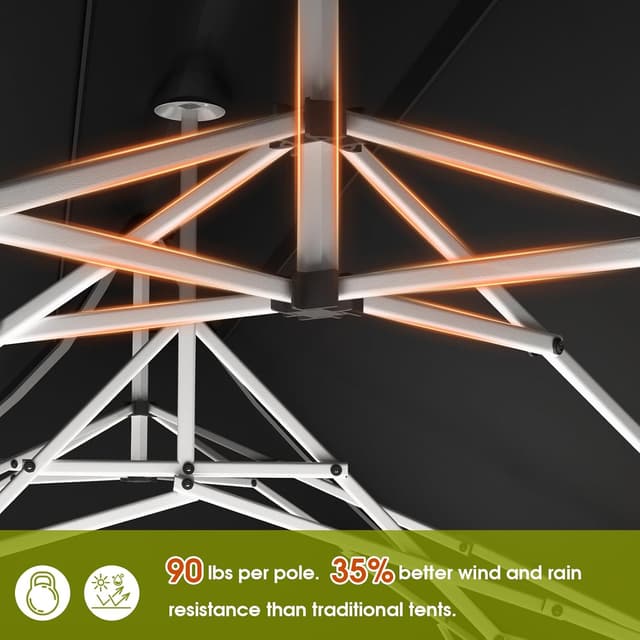 Thumbnail 1 de JUMMICO Pavillon Pliable 3x3m à Toit Pointu