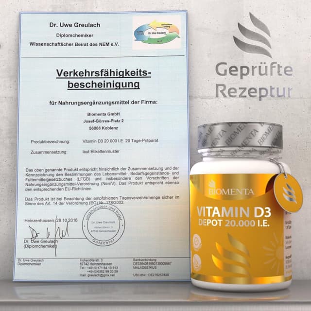 Thumbnail 4 de BIOMENTA Vitamin D3 20.000 IU Tabletten đ