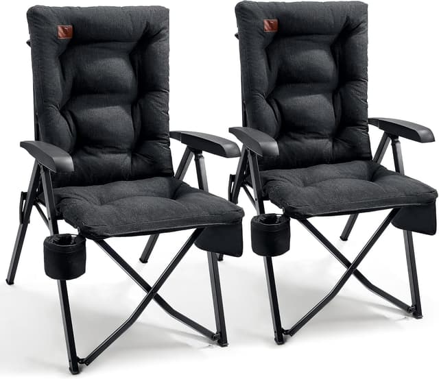 Detalle de EVER ADVANCED Campingstuhl faltbar mit 4-fach verstellbarer Rückenlehne bis 150 kg