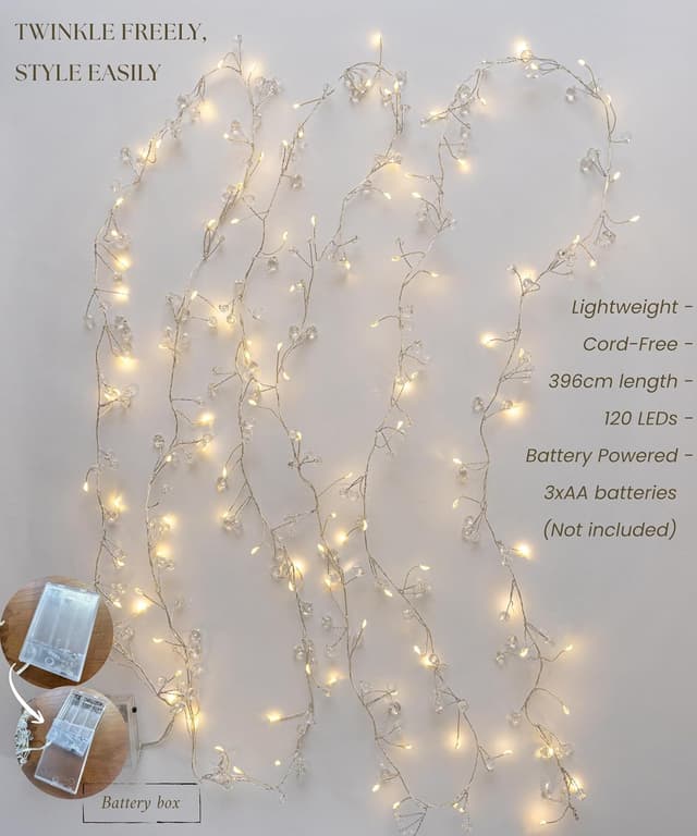 Detalle de MELETĒ LED Dewdrop String Lights 4m ✨🎄