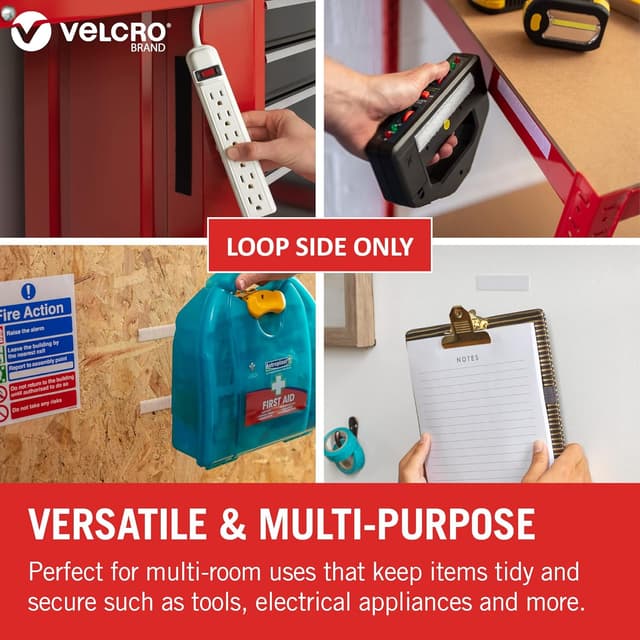 Thumbnail 3 de VELCRO Brand Cinta bucle adhesive 20mm x 10m Blanco