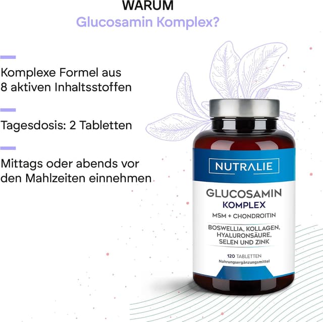 Detalle de Nutralie Glucosamin Complex 120 Tabletten đź’Š