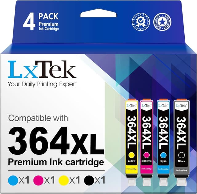 Detalle de LxTek 364XL compatible ink cartridges 4‑pack