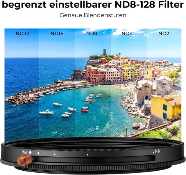 Detalle de K&F CONCEPT Nano-D 2-in-1 ND & CPL Filter für 58mm – CPL + ND2–ND32 im Nano-D Design