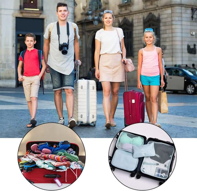 Thumbnail 6 de OSDUE Organizer Valigia 9 pezzi per sistema a cubi, separatori e sacche viaggio (set blu)