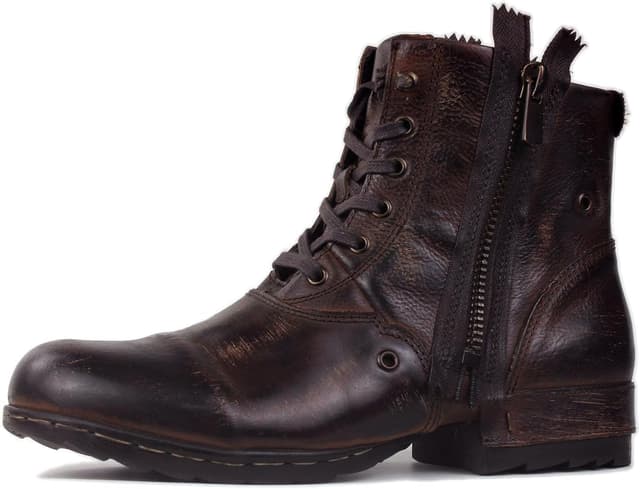 Thumbnail 6 de OSSTONE Retro Schwarz Herren Leder-Chukka & Worker Boots OS-5008-8-N mit Gummisohle