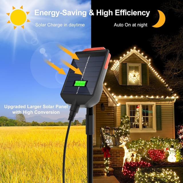 Detalle de Luci solari esterne 30 m con 300 LED