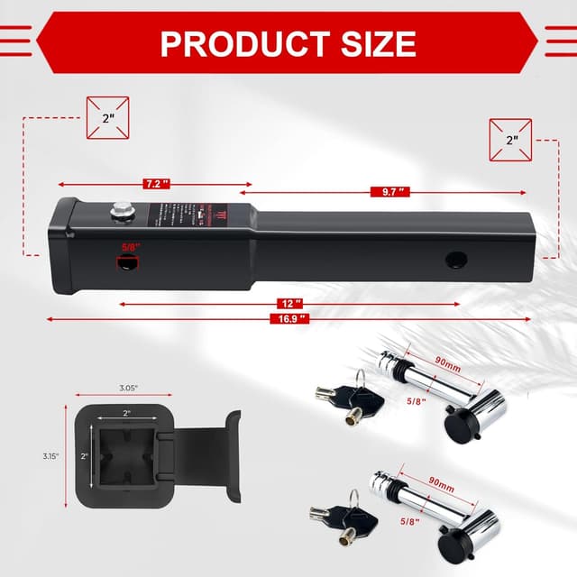 Thumbnail 1 de TYT 12" Trailer Hitch Extension 5000 lbs 🚚
