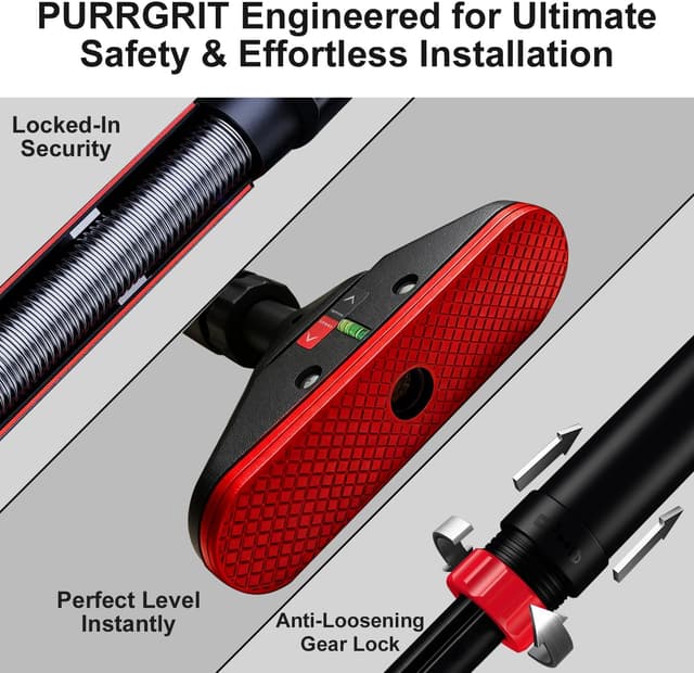 Detalle 2 de purrgrit Klimmzugstange für Türöffnung (74–95 cm) mit Multi-Grip Griffen und gepolsterten Griffen