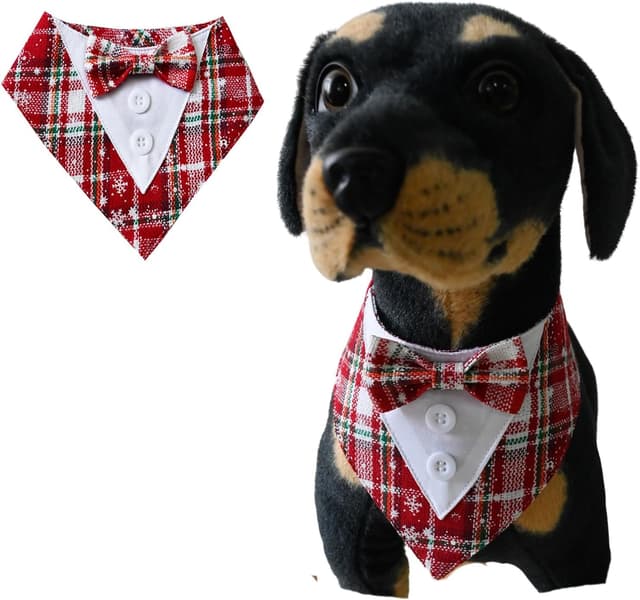Detalle de BT Bear Pet Tuxedo Collar Bandana with Bow Tie (Wedding Outfit) – XS for Small Dogs & Cats
