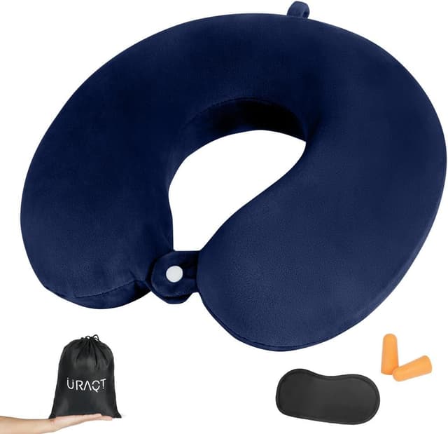 Detalle de URAQT Nackenkissen „Comfy“ (U-förmig) aus Memory-Schaum für Reisen, Büro und Flugzeug