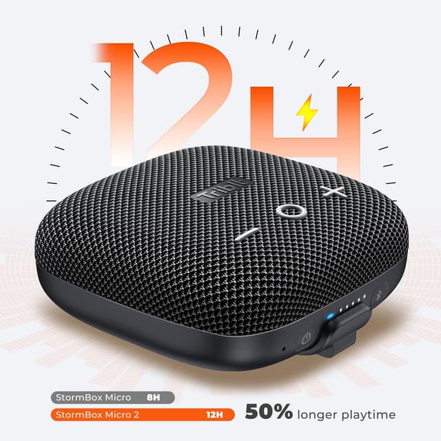 Detalle de Tribit StormBox Micro 2 Bluetooth portable outdoor speaker with IP67, XBass and wireless stereo pairing