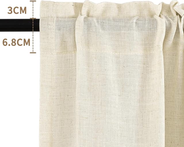 Detalle 2 de CUCRAF Scheibengardine 60x90 cm Leinenlook