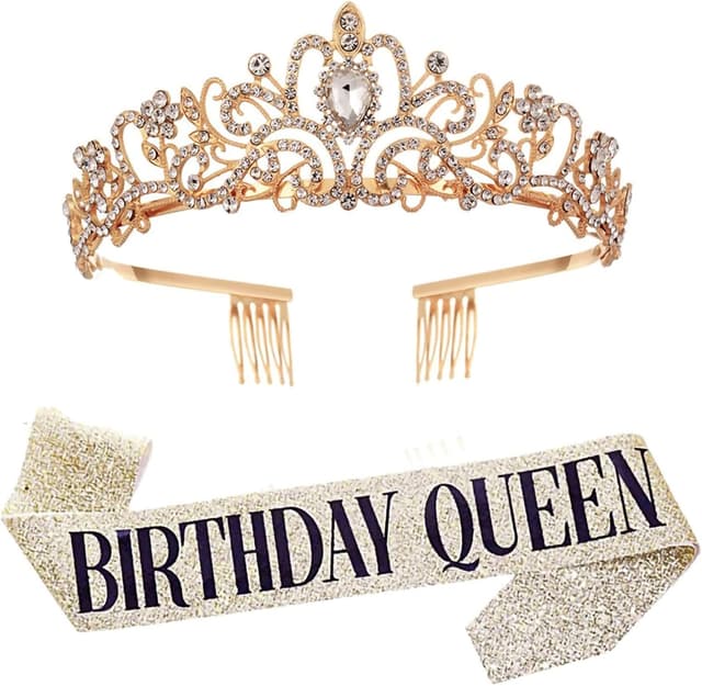 Imagen de Leixi Birthday Queen Sash and Rhinestone Tiara set 👑 en OfertitasTOP