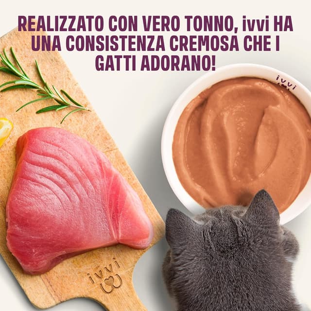 Detalle de ivvi Relax Essenza per Gatti – Crema funzionale alla camomilla, L-triptofano e magnesio con vero tonno