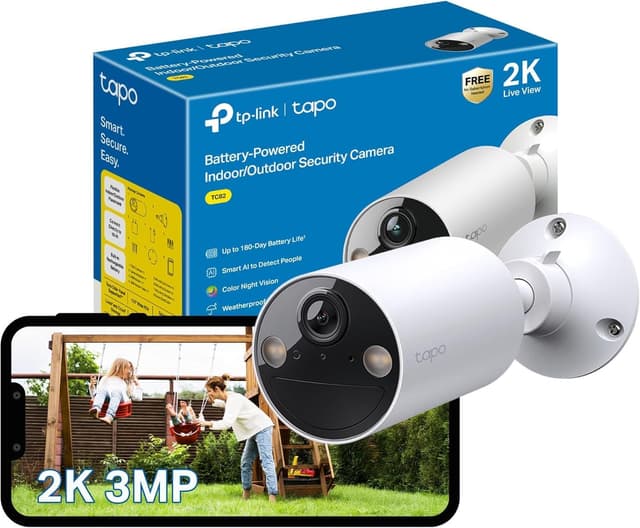 Detalle de Tapo TC82 2K battery security camera — 180‑day life