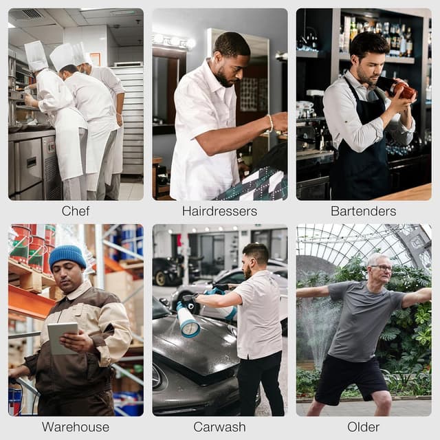 Detalle 2 de SPIEZ Non Slip Chef Shoes – Lightweight Men’s Work Trainers with SRC Certification, Water-Repellent Black (UK 6.5–11)